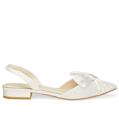 Reilly Bridal Slingback Flats in Ivory by Bella Belle Shoes