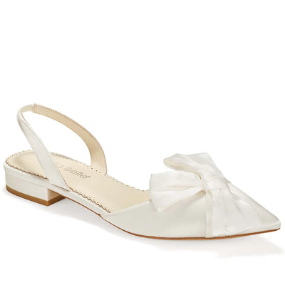 Reilly Bridal Slingback Flats in Ivory by Bella Belle Shoes