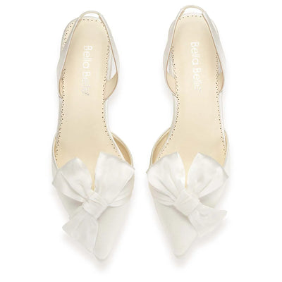 Reilly Bridal Slingback Flats in Ivory by Bella Belle Shoes