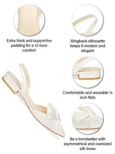 Reilly Bridal Slingback Flats in Ivory by Bella Belle Shoes