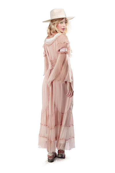 Lila Country Boho Wedding Dress in Dusty Rose by Nataya