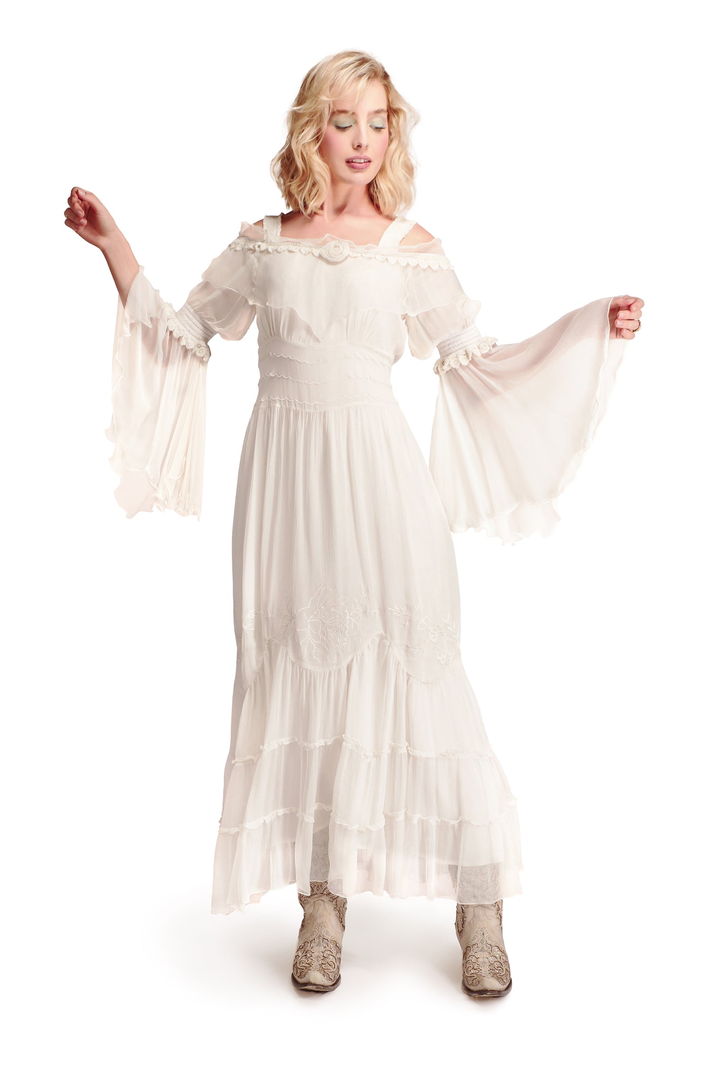 Lila Desert Rose Dress in Ivory by Nataya XL / Ivory Lila Desert Rose Dress in Ivory by Nataya XL / Ivory