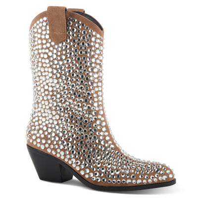 Dallas Dazzle Azura Western Bootie in Tan