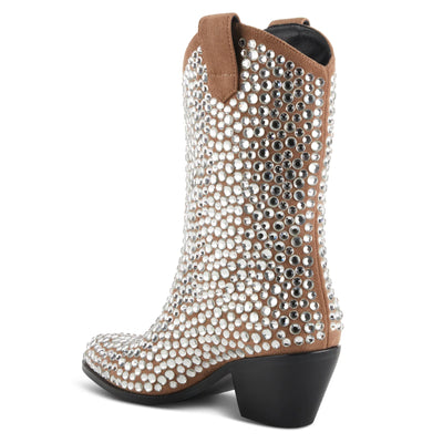 Dallas Dazzle Azura Western Bootie in Tan