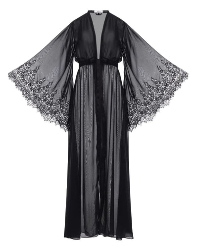 Lady Blacksleeves Sheer Robe in Black