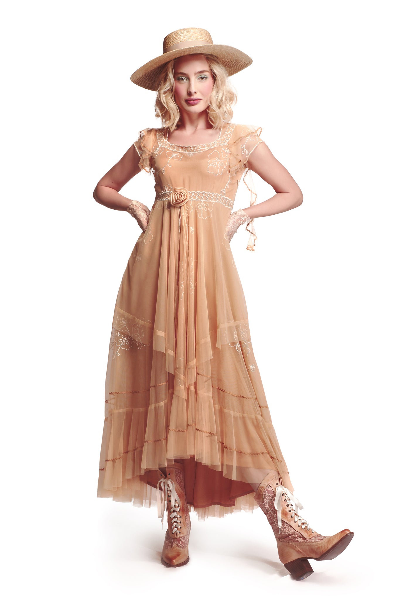 Savannah Western Wedding Dress in Gold by Nataya WardrobeShop Savannah Western Wedding Dress in Gold by Nataya WardrobeShop
