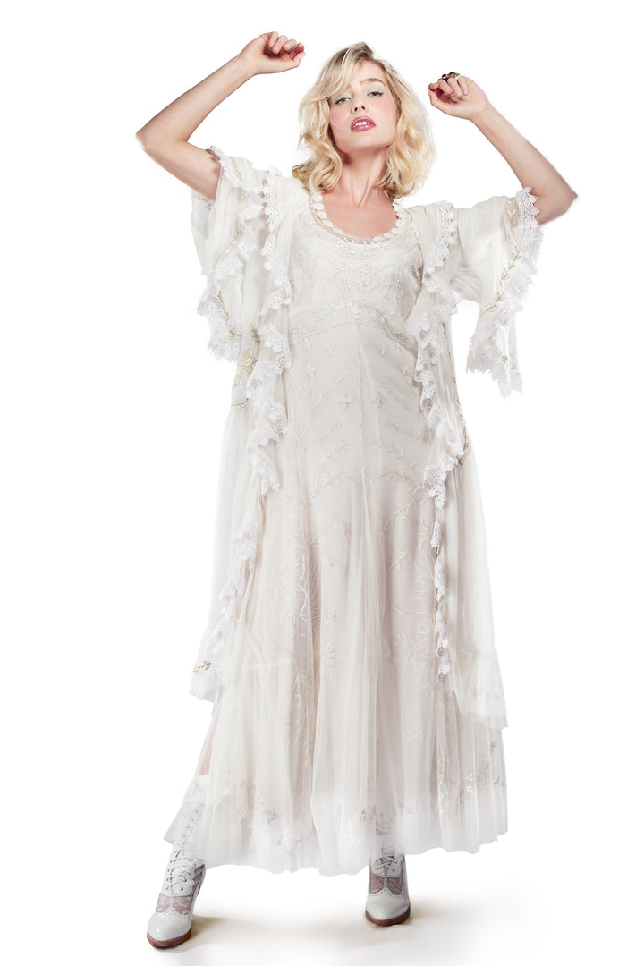 Vintage Style Wedding Dresses, Vintage Inspired Wedding Gowns Seraphina Western Style Duster in Ivory by Nataya $299.00 AT vintagedancer.com