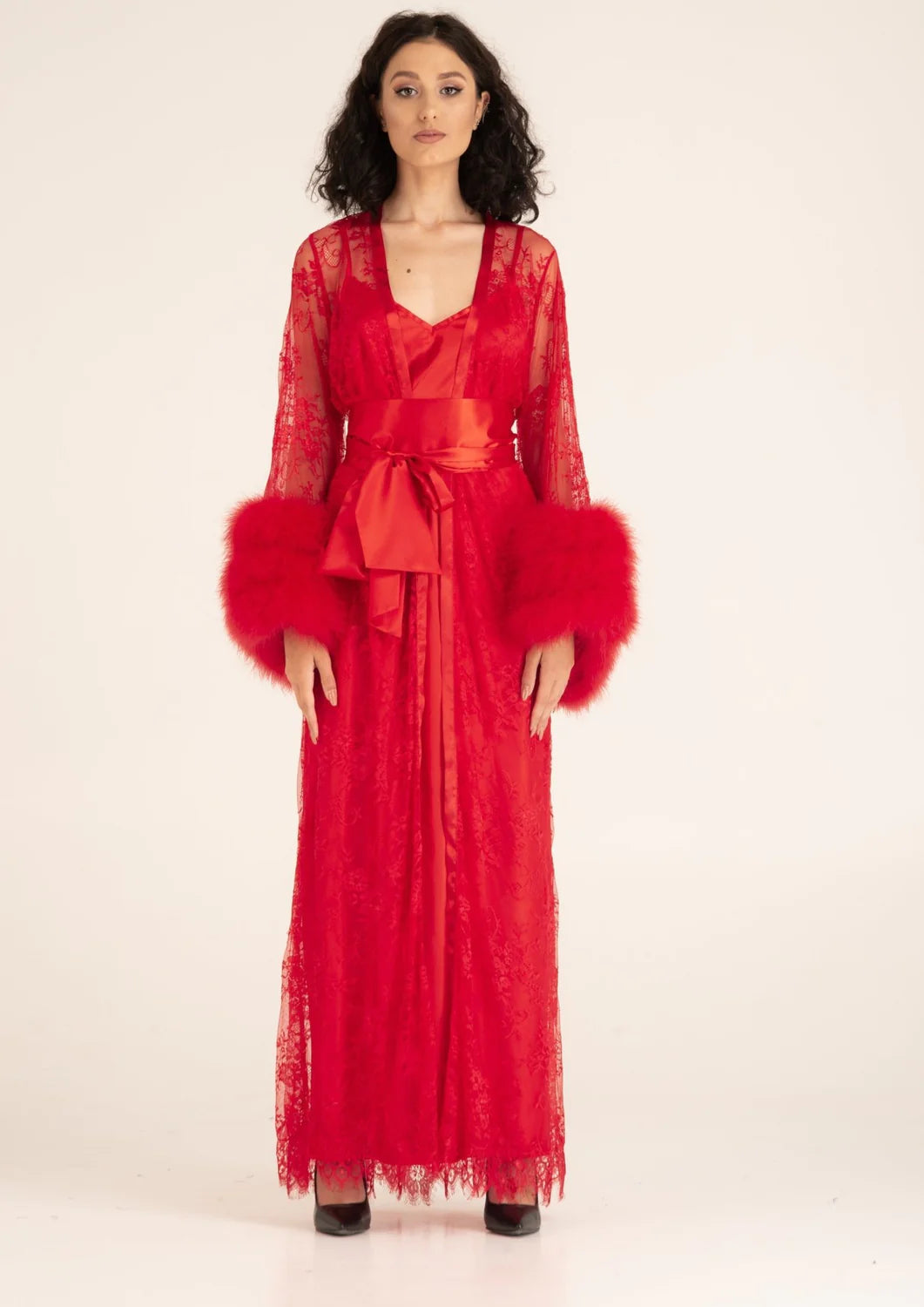 Red Widow Robe and Nightgown Set