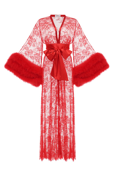 Red Widow Robe and Nightgown Set