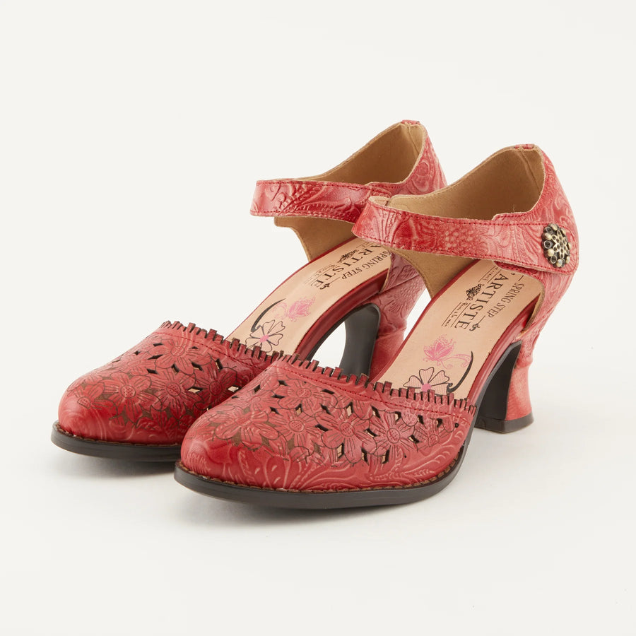 Le 5e Arrondissement Strap Heels in Red