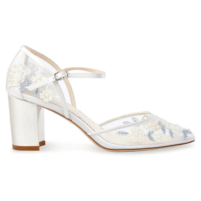 Vivian Block Heel Ivory Wedding Shoes in Ivory by Bella Belle Shoes