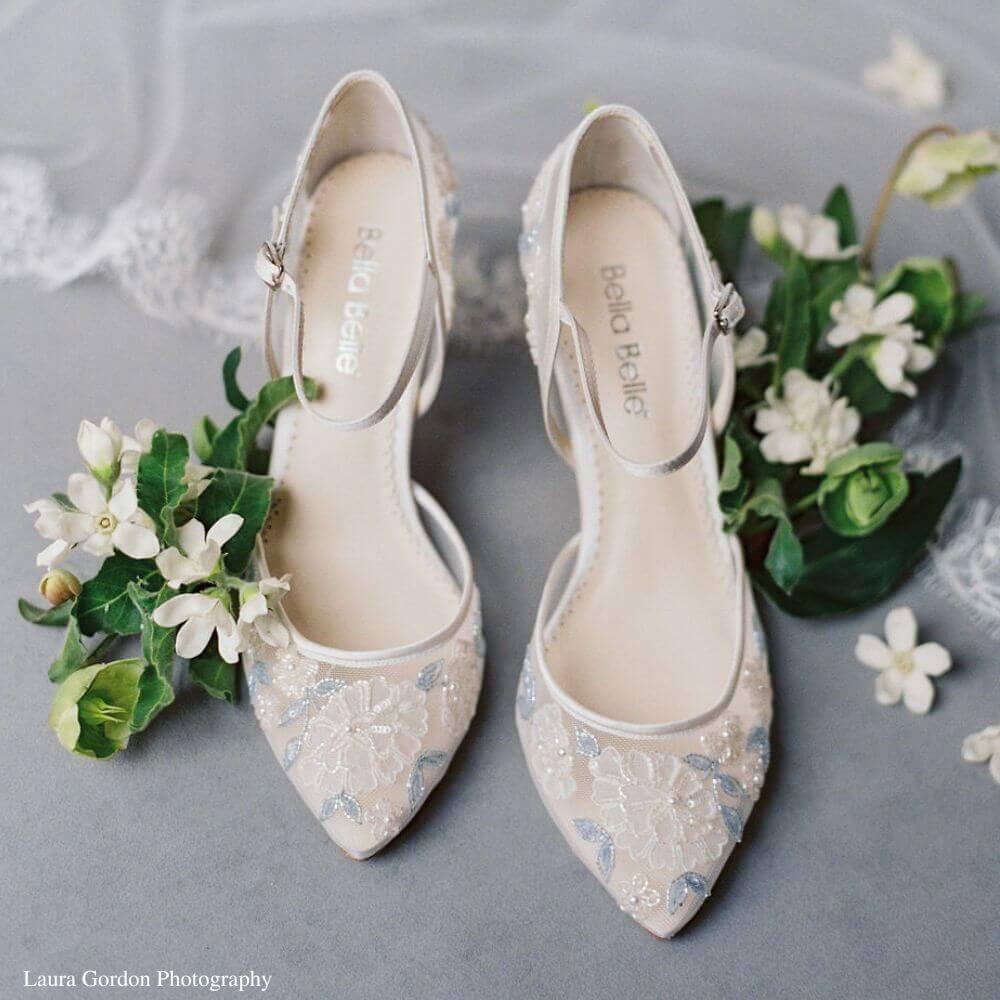 Vivian Block Heel Ivory Wedding Shoes in Ivory by Bella Belle Shoes