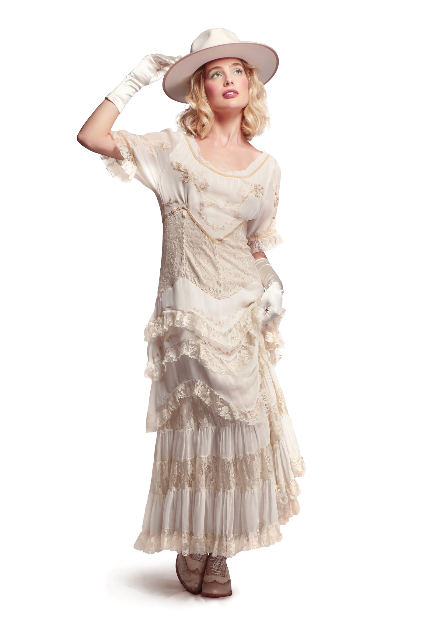 Wildflower Prairie Wedding Dress in Ivory-Ecru by Nataya
