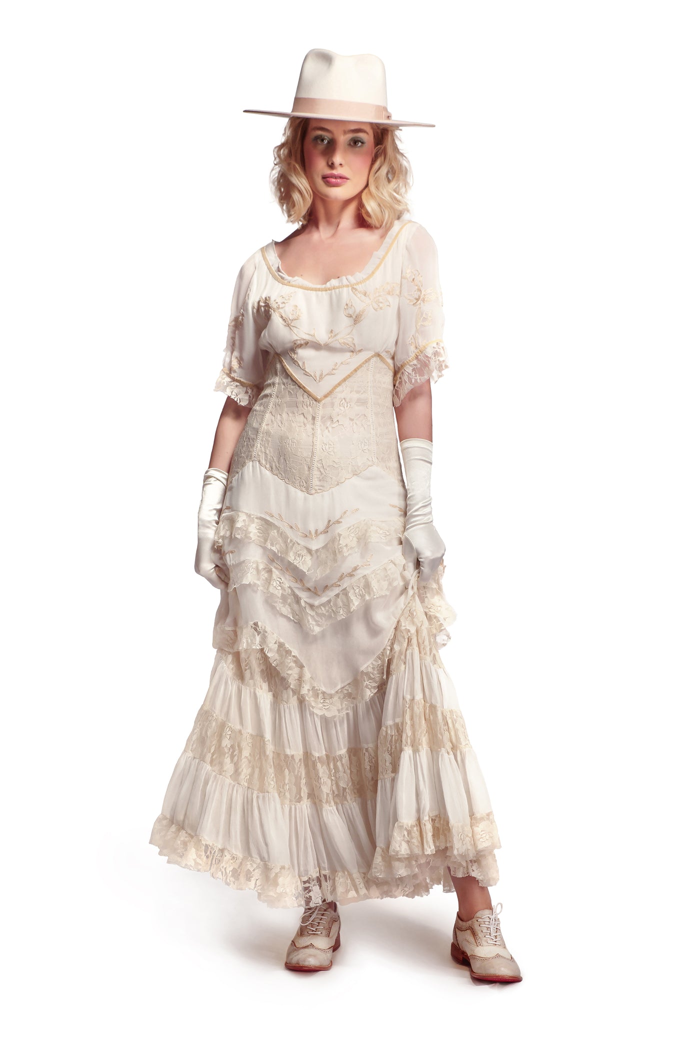 Wildflower Prairie Wedding Dress in Ivory-Ecru by Nataya