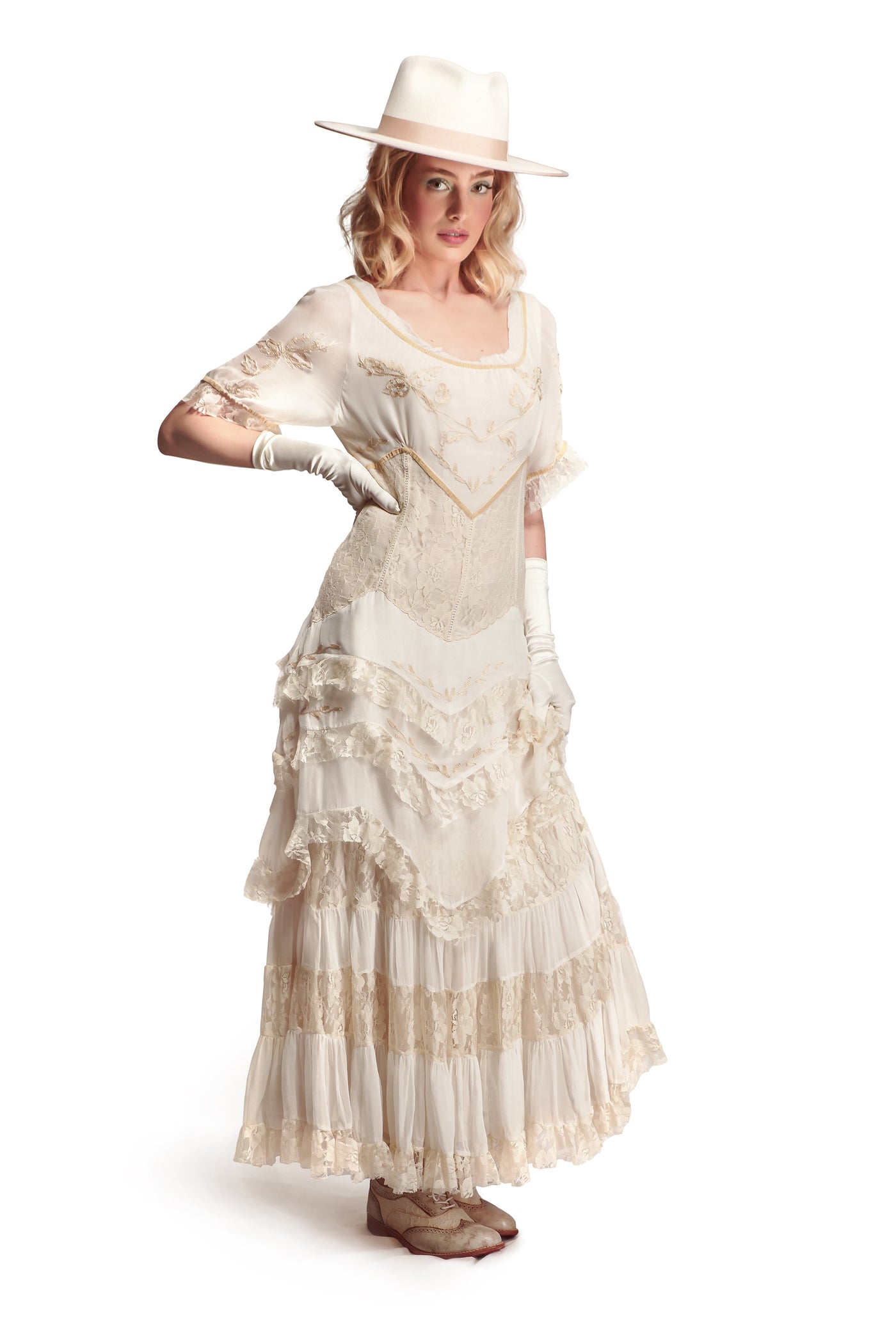 Wildflower Prairie Wedding Dress in Ivory-Ecru by Nataya