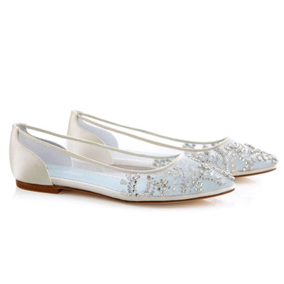 Willow Vintage Inspired Bridal Flats in Ivory by Bella Belle Shoes