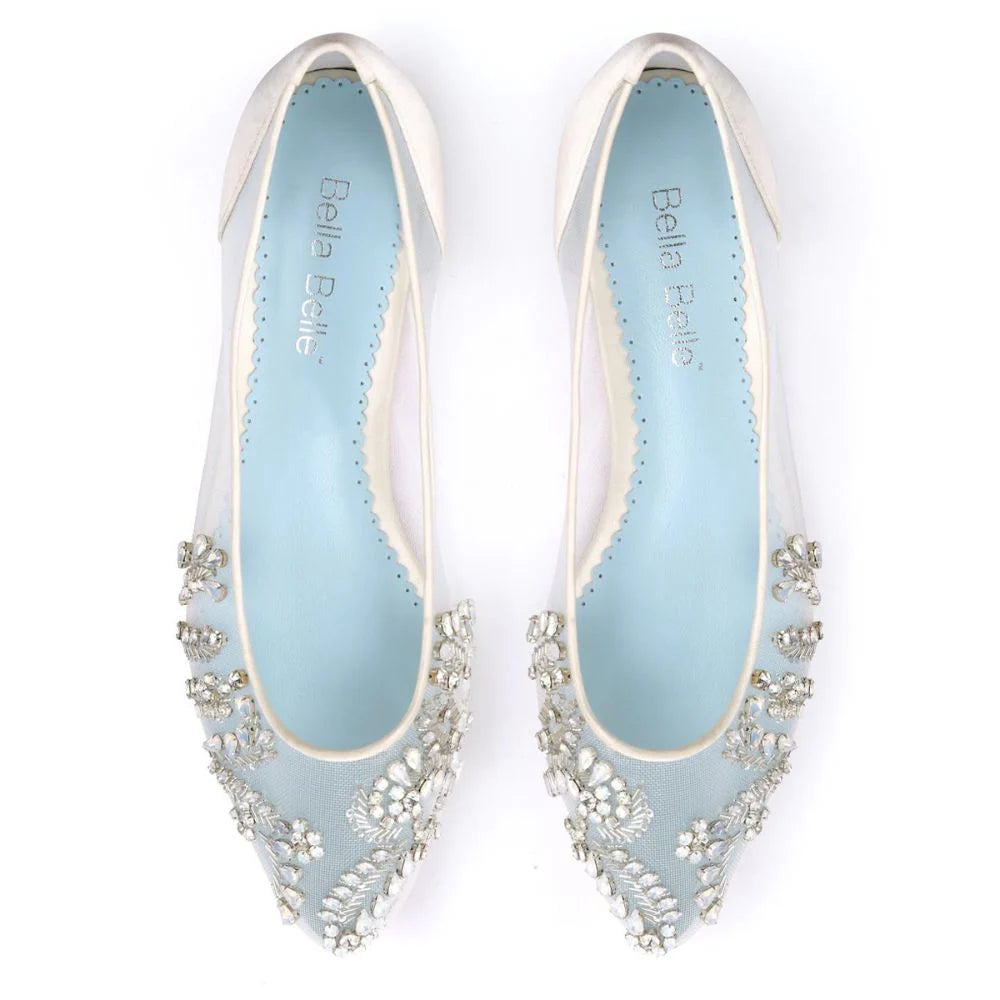 Willow Vintage Inspired Bridal Flats in Ivory by Bella Belle Shoes