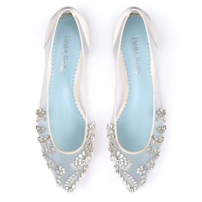 Willow Vintage Inspired Bridal Flats in Ivory by Bella Belle Shoes