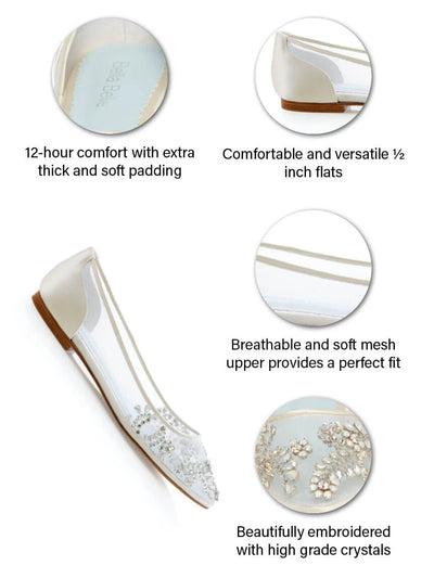 Willow Vintage Inspired Bridal Flats in Ivory by Bella Belle Shoes