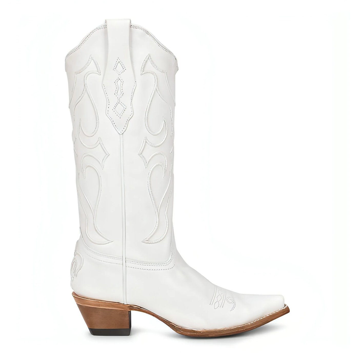 Anna Cowgirl Wedding Boots in White