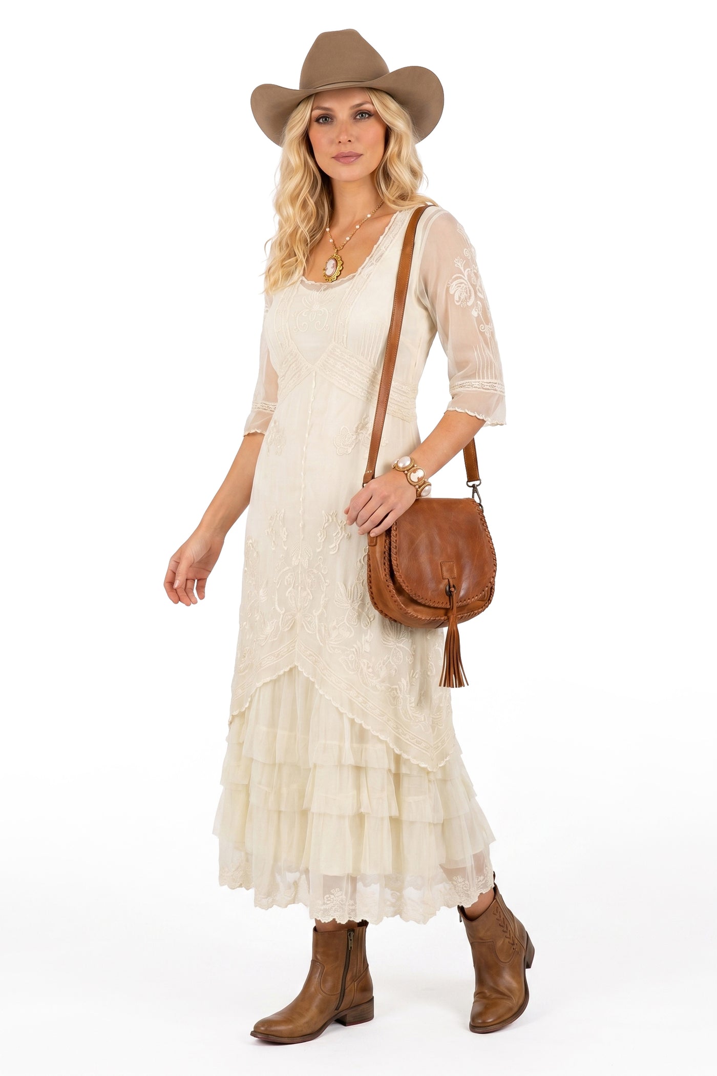 Amara Lace Rustic Western Wedding Dress in Ivory by Nataya – WardrobeShop Amara Lace Rustic Western Wedding Dress in Ivory by Nataya – WardrobeShop