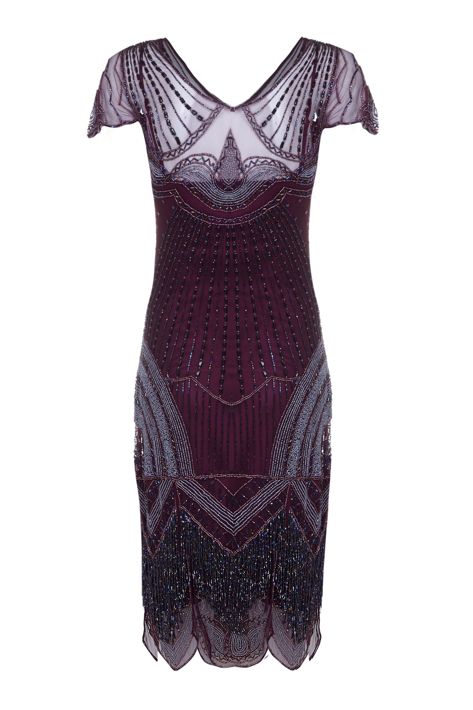 1920s Cocktail Party Dress in Purple Plum – WardrobeShop