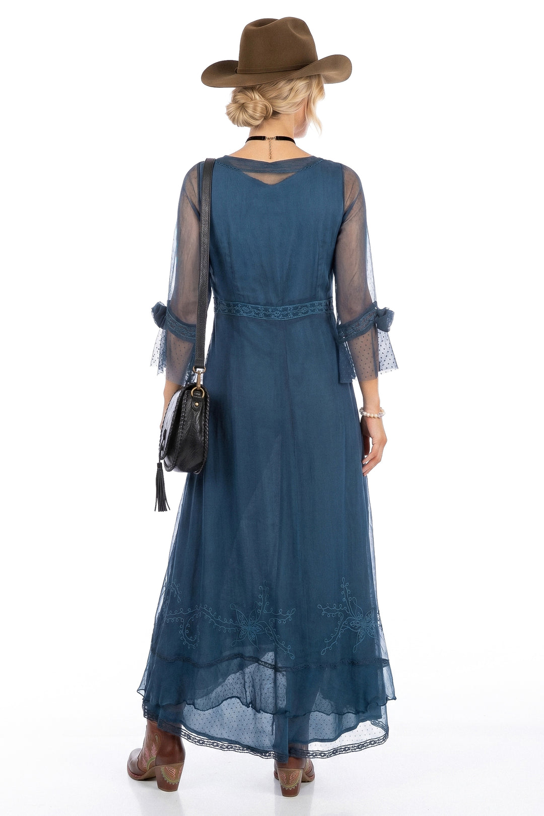 blue dress western Rock & Roll Cowgirl Women's Sky Blue Cotton Eyelet Halter Dress RRWRD0RZOI