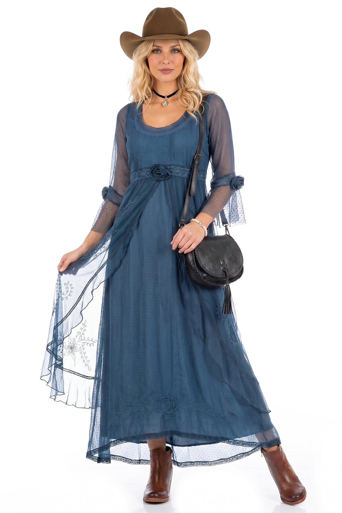 Dafna Bridgerton Inspired Dress in Lapis Blue by Nataya 8 / Blue