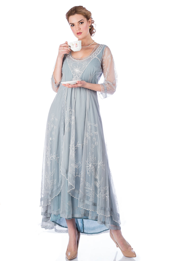 Nataya 40163 Downton Abbey Sunrise Tea Party Gown 18 / Blue