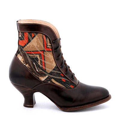 Jacquelyn Victorian Lace Up Leather Boots in Brown Rustic by Oak Tree Farms