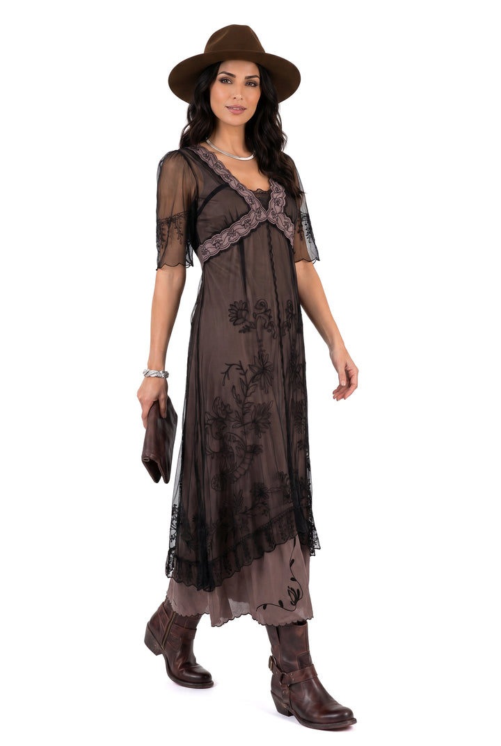 black western dress for wedding Loretta Wild Rose Guest in by Nataya 2X / Black How To Accessorize A Jacquard work tight long sleeve homecoming dresses Size:us:12