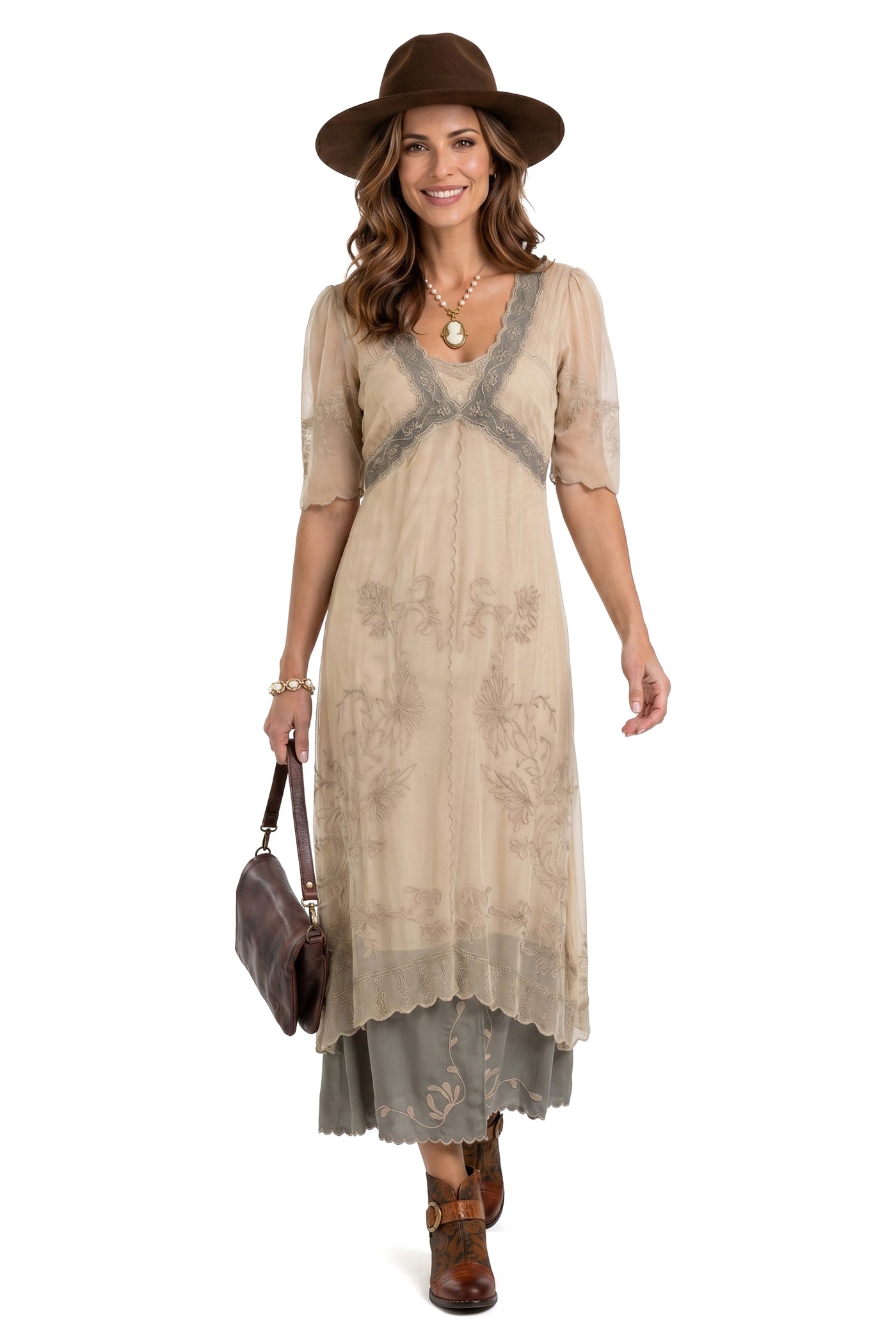 Nataya 40007 Victorian Sage Dress 2X / Green