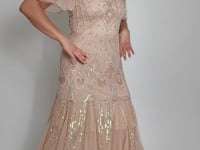 Colette Deco Beaded Dress in Nude Blush-Skin by WardrobeShop