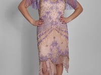 Florence Roaring 20s Beaded Dress in Nude Blush by WardrobeShop
