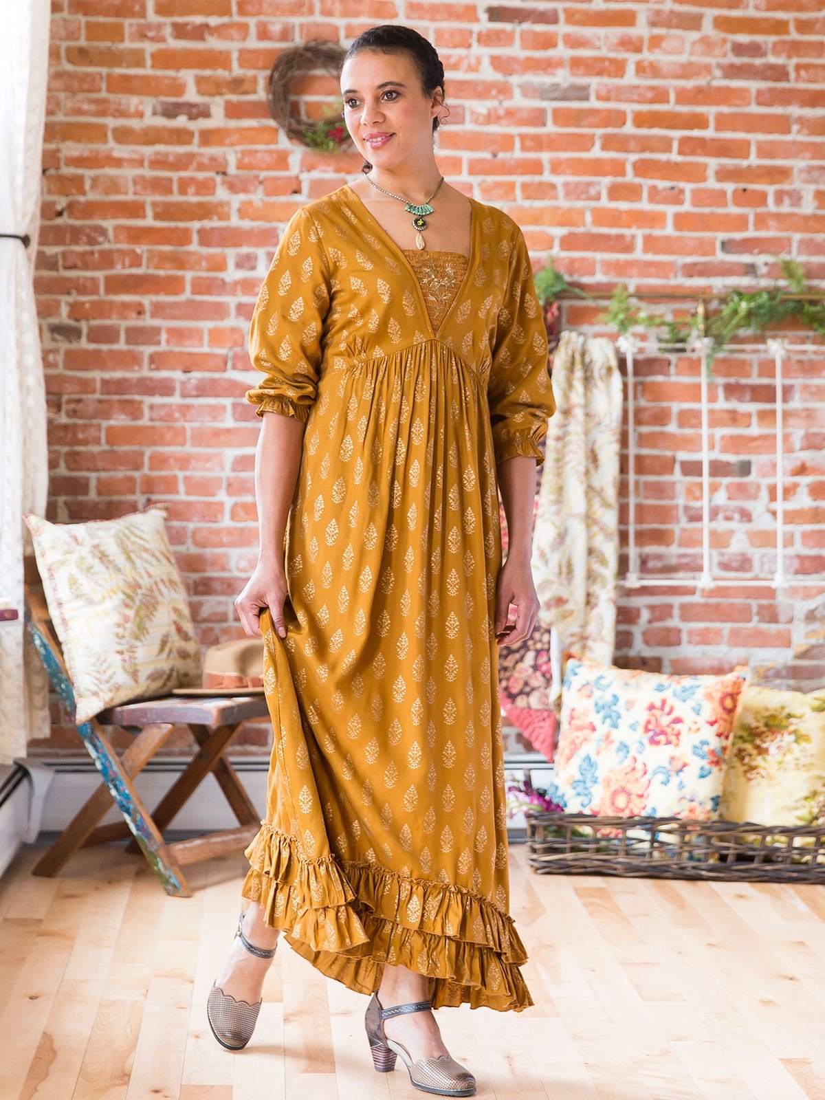 Spirit Dress in Gold | April Cornell - SOLD OUT