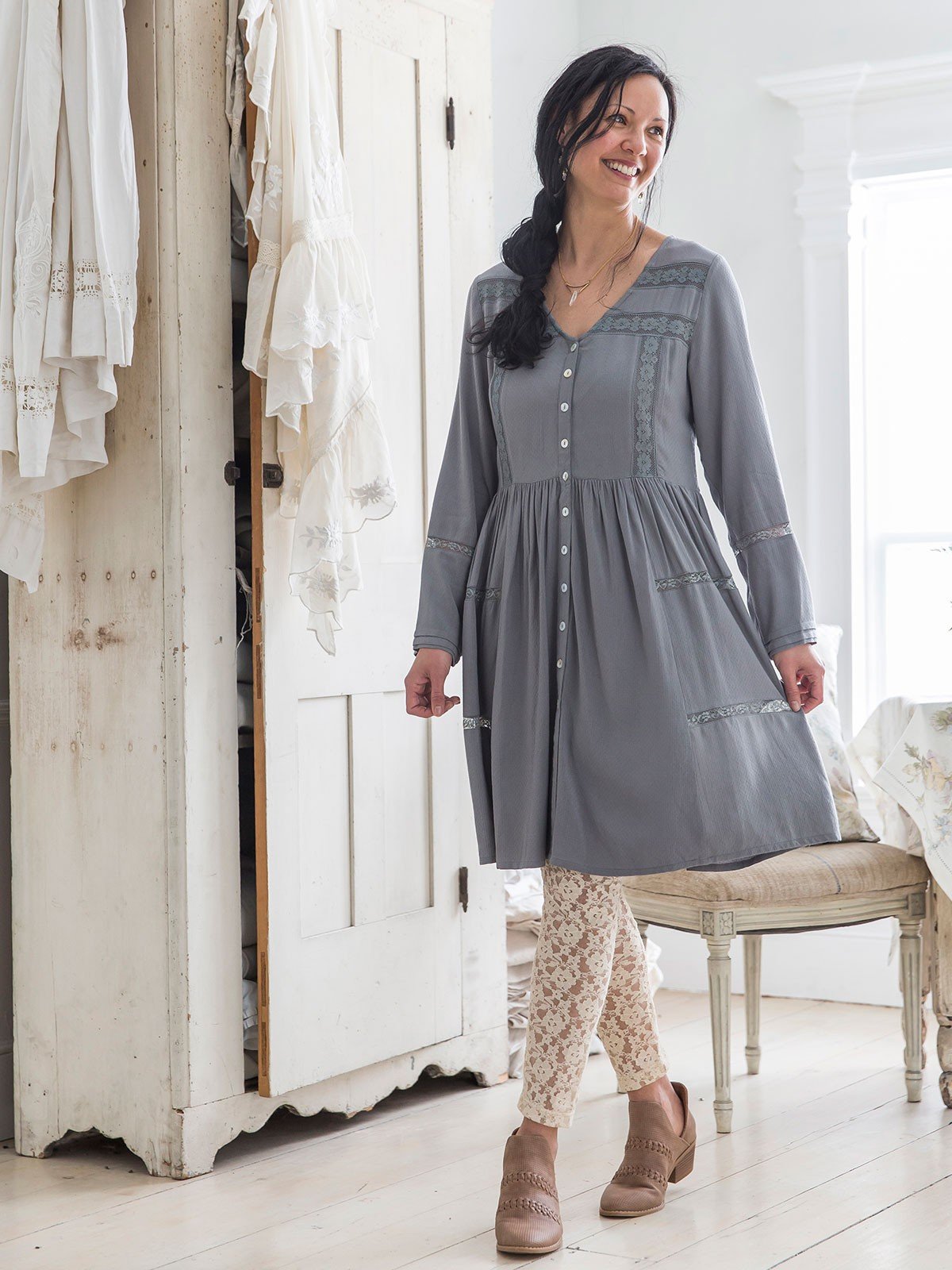 Minuet Tunic in Smoky Quartz | April Cornell - SOLD OUT