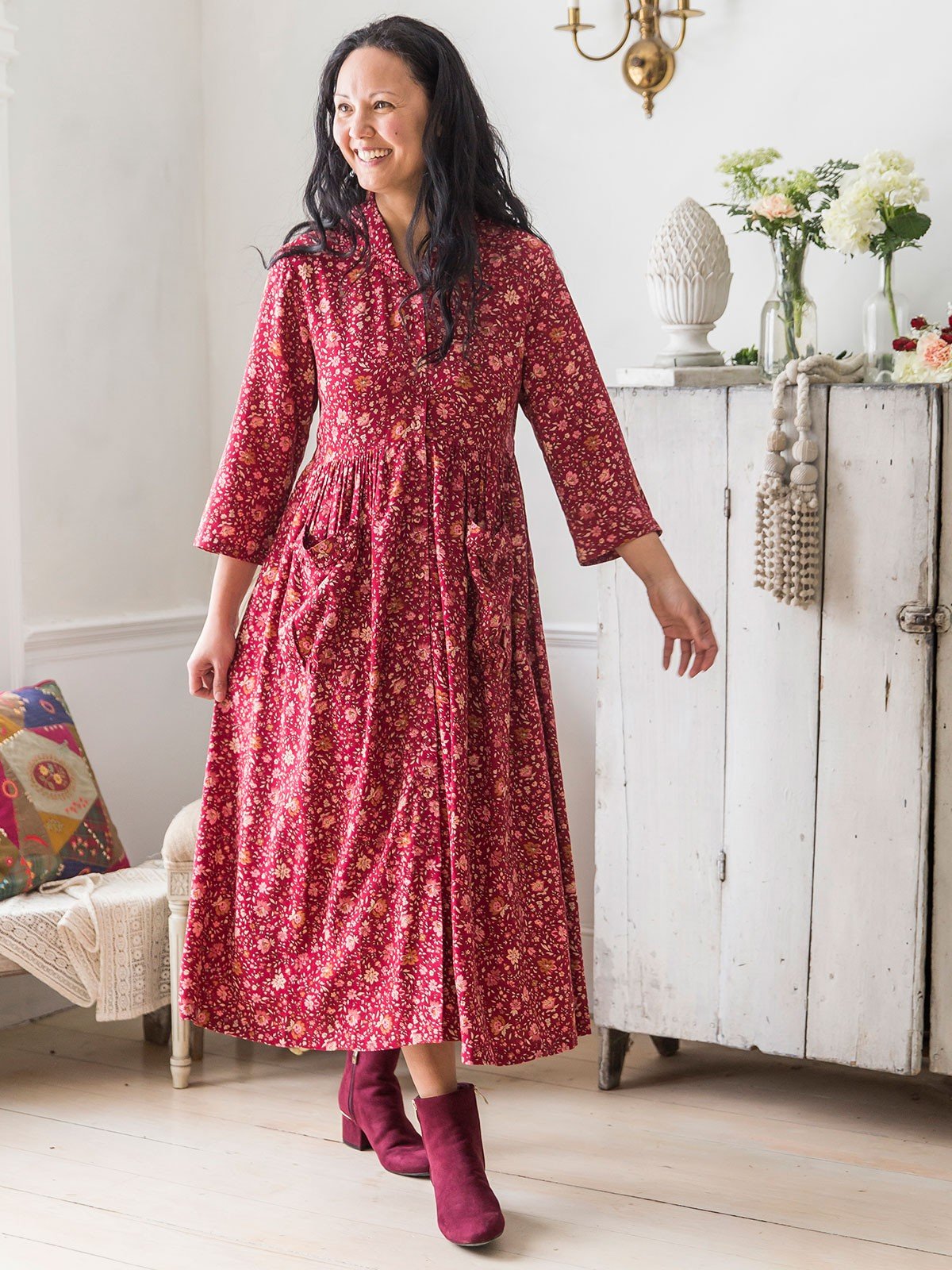Amaryllis Dress in Cranberry by April Cornell