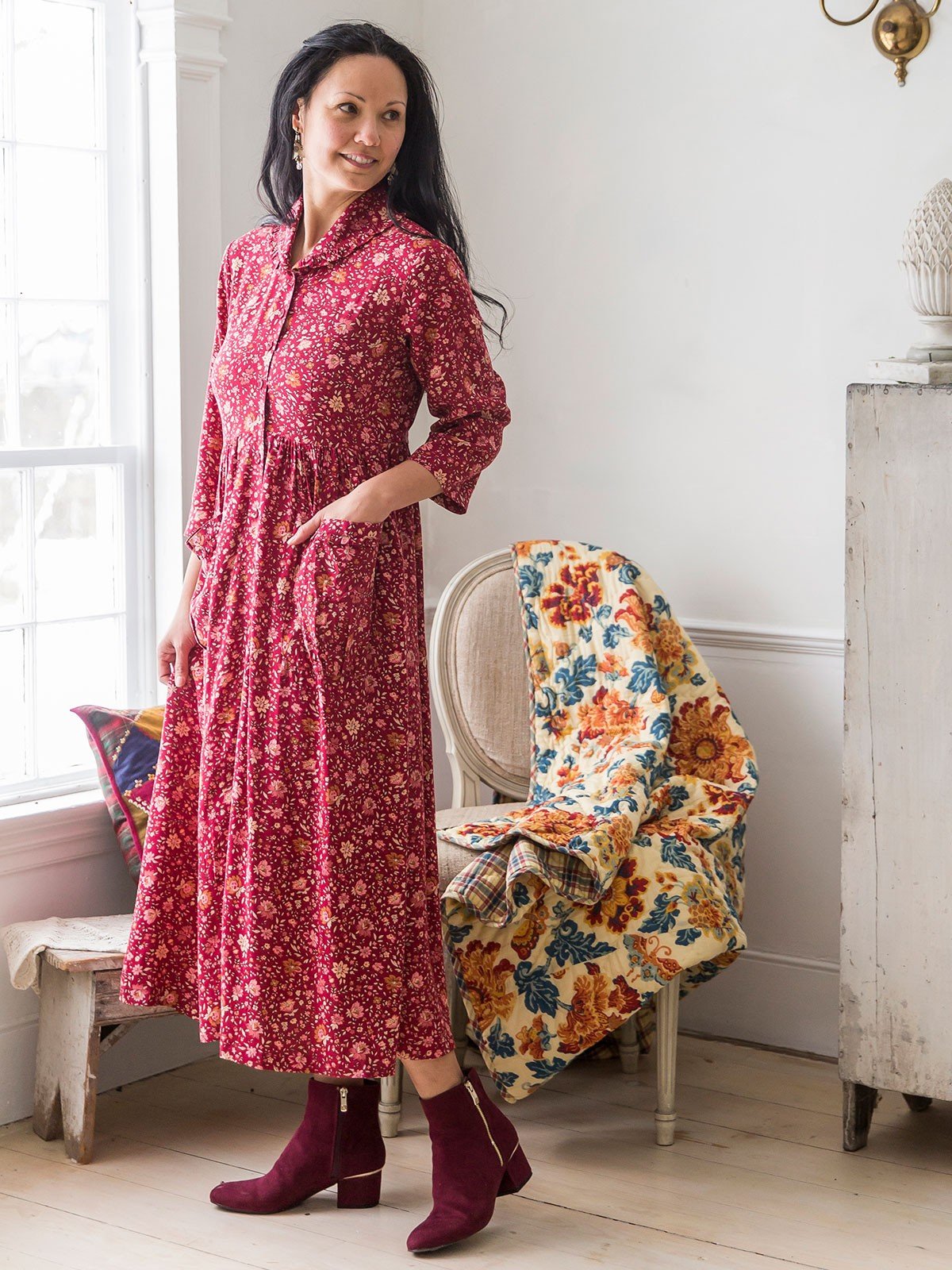 Amaryllis Dress in Cranberry by April Cornell