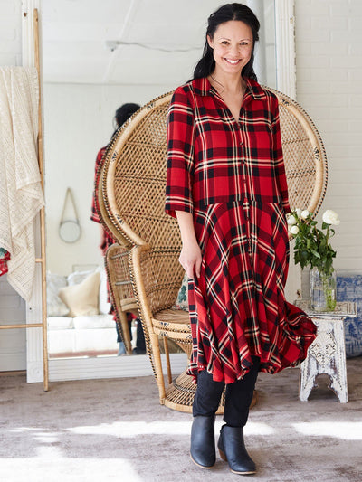 Rhodes Dress in Red Navy by April Cornell