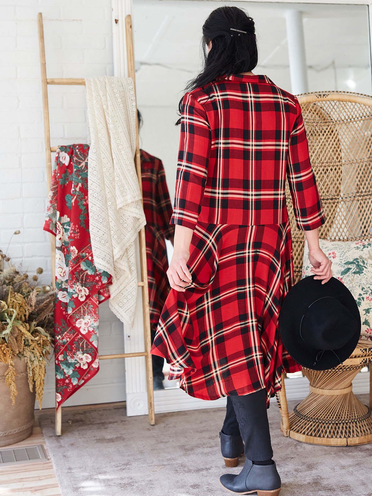 Rhodes Dress in Red Navy by April Cornell