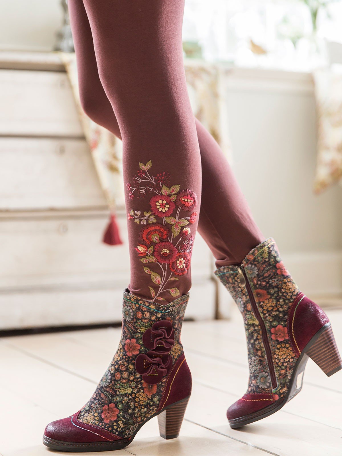 Garden Leggings in Brown by April Cornell