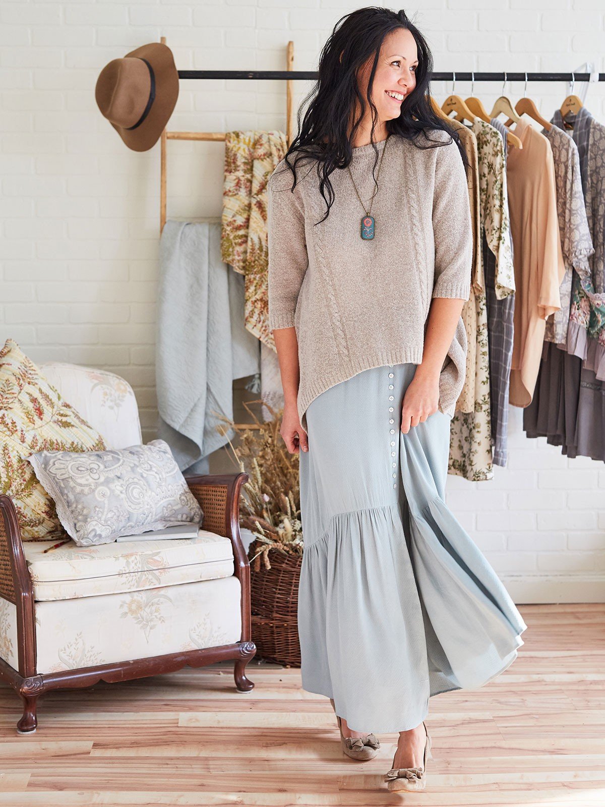 Burnette Skirt in Cloud by April Cornell