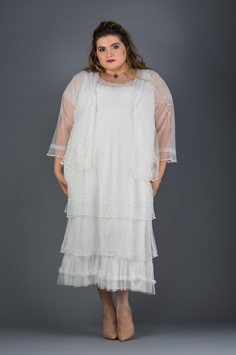 Plus Size Mary Darling Dress in Ivory by Nataya