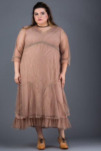 Plus Size Somewhere in Time Dress in Sand by Nataya