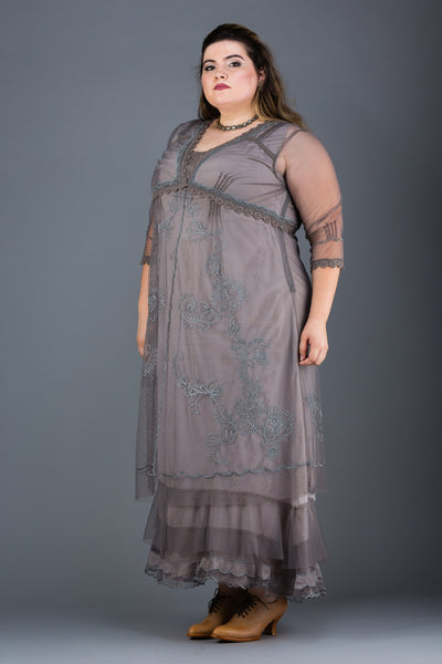 Plus SIze Vintage Style Party Gown in Smoke by Nataya