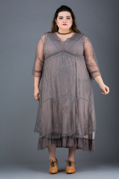 Plus Size Somewhere in Time Dress in Smoke by Nataya