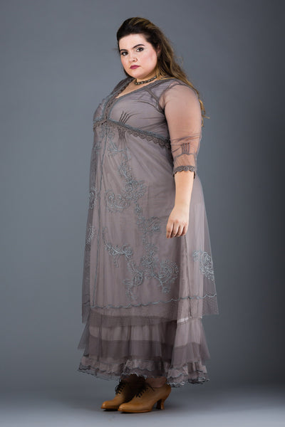 Plus SIze Vintage Style Party Gown in Smoke by Nataya