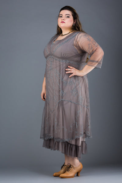 Plus Size Somewhere in Time Dress in Smoke by Nataya