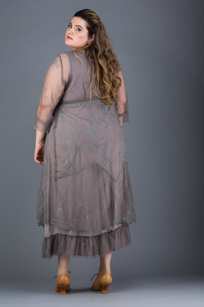 Plus Size Somewhere in Time Dress in Smoke by Nataya