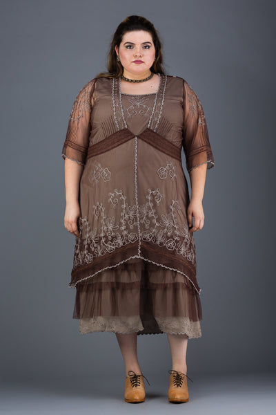 Plus SIze Titanic Dress in Chocolate by Nataya